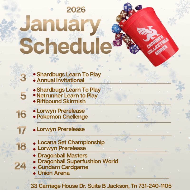 January 2026 Featured Events at Canada’s Collectible Games